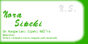 nora sipeki business card